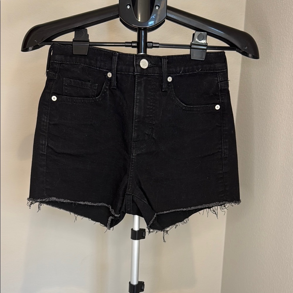 Banana- High-rise, 3”, size 26, Classic Black Denim Shorts